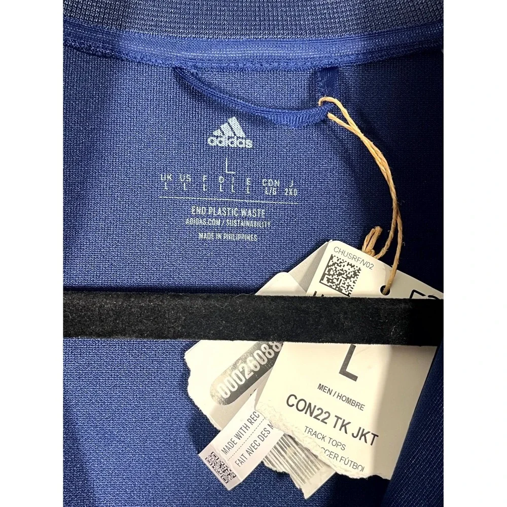 Adidas Aeroready CON22 Track Jacket Mens L Blue United Soccer Coaches Full Zip